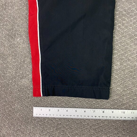 Vintage Nike Woven Track Pants Men's Medium Black Red Stripe Ankle Zip Y2K 2000s - Picture 12 of 14